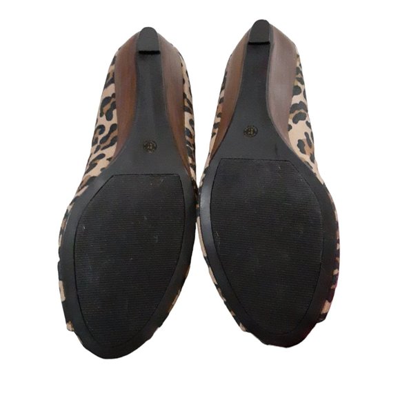 Miss Bisou Leopard Print Wedge Womens 11 M Peep Toe - Picture 4 of 5
